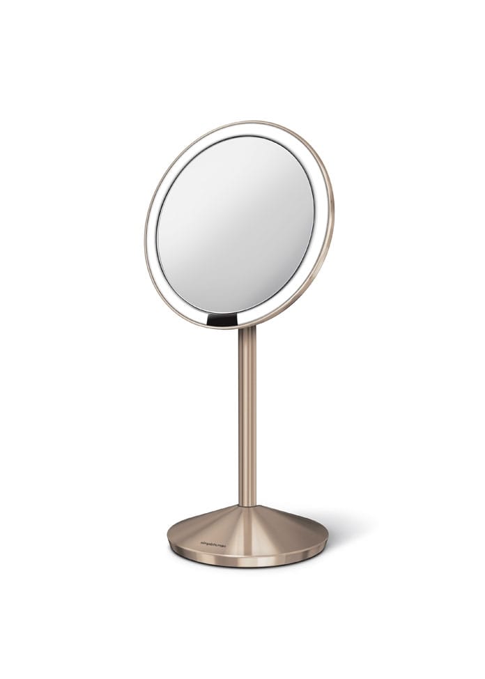 simple human】センサーメイクアップミラーミニ オ ローズゴールド