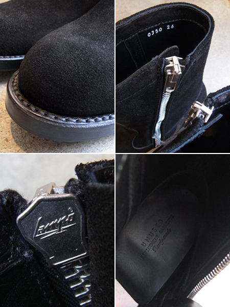 UNUSED（アンユーズド） サイドジップブーツ ブラックスウェード - margin