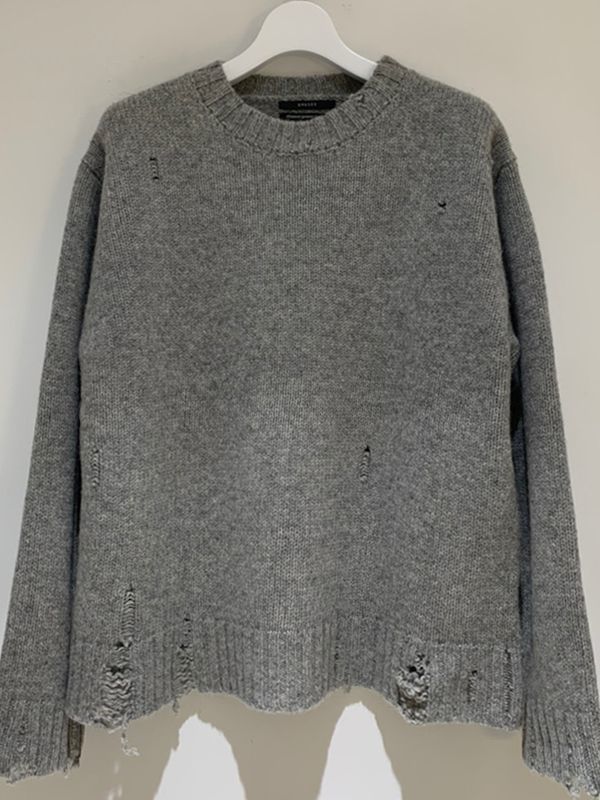 UNUSED（アンユーズド） ダメージセーター グレー - margin