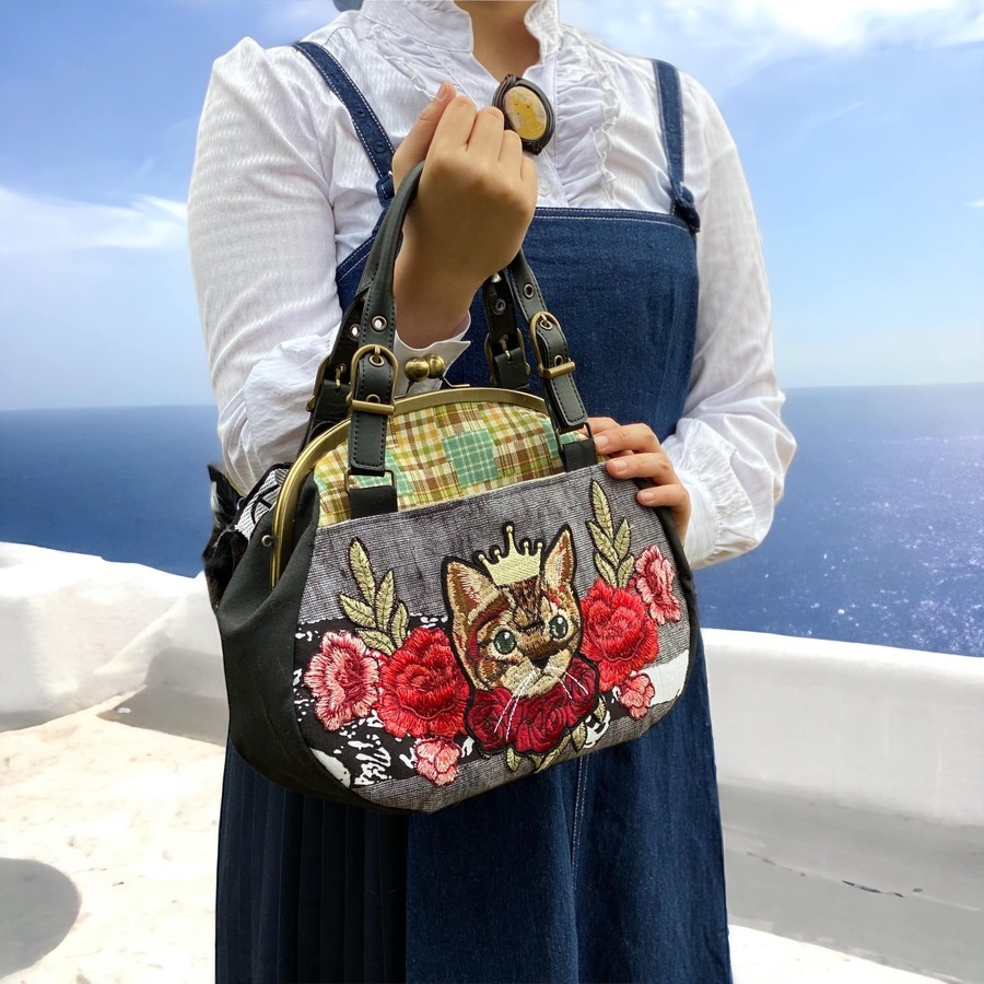 型紙＆レシピ付き口金】24cmくし形あおりがま口バック（大玉AG