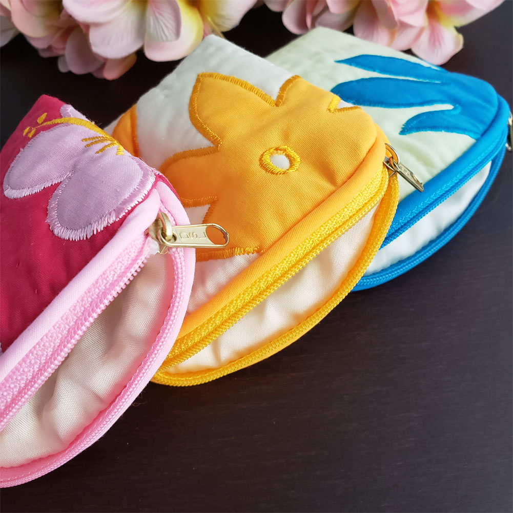 ハワイアンキルト Hawaiian Quilt 花柄コインケース /ハワイアンキルト