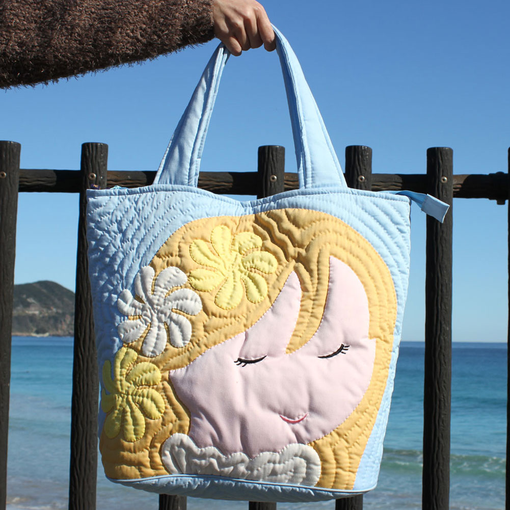 ハワイアンキルト バッグ アロハガールフラバッグ 大型 レディースバッグ