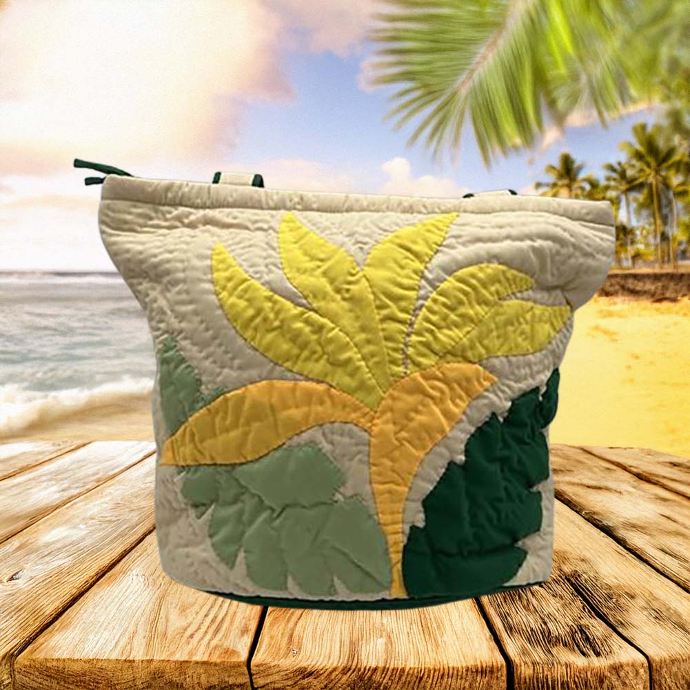 ハワイアンキルト トートバッグ バードオブパラダイス 極楽鳥花