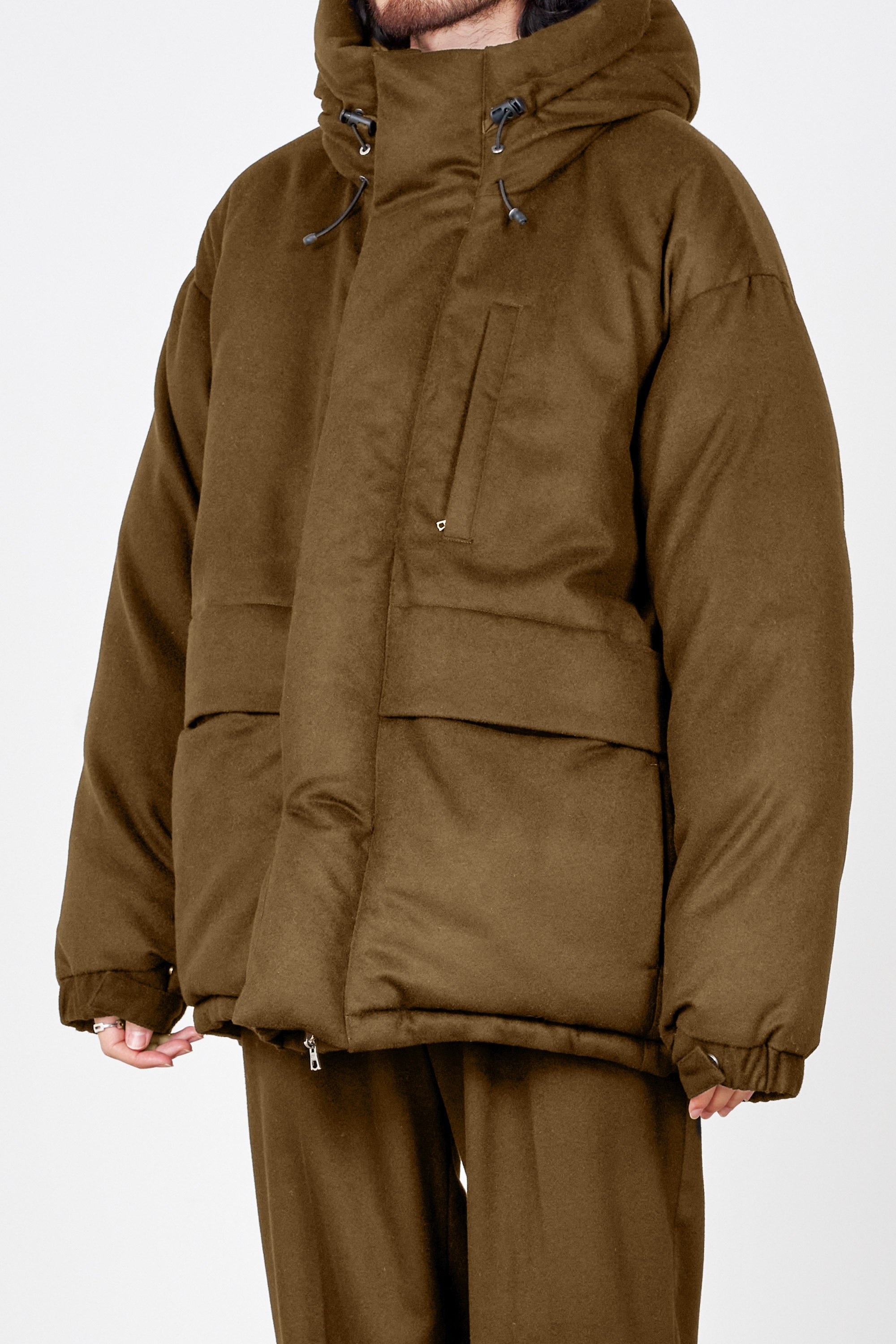 カシミヤフランネル / カシミヤダウンジャケット, Brown Khaki – MARKAWARE