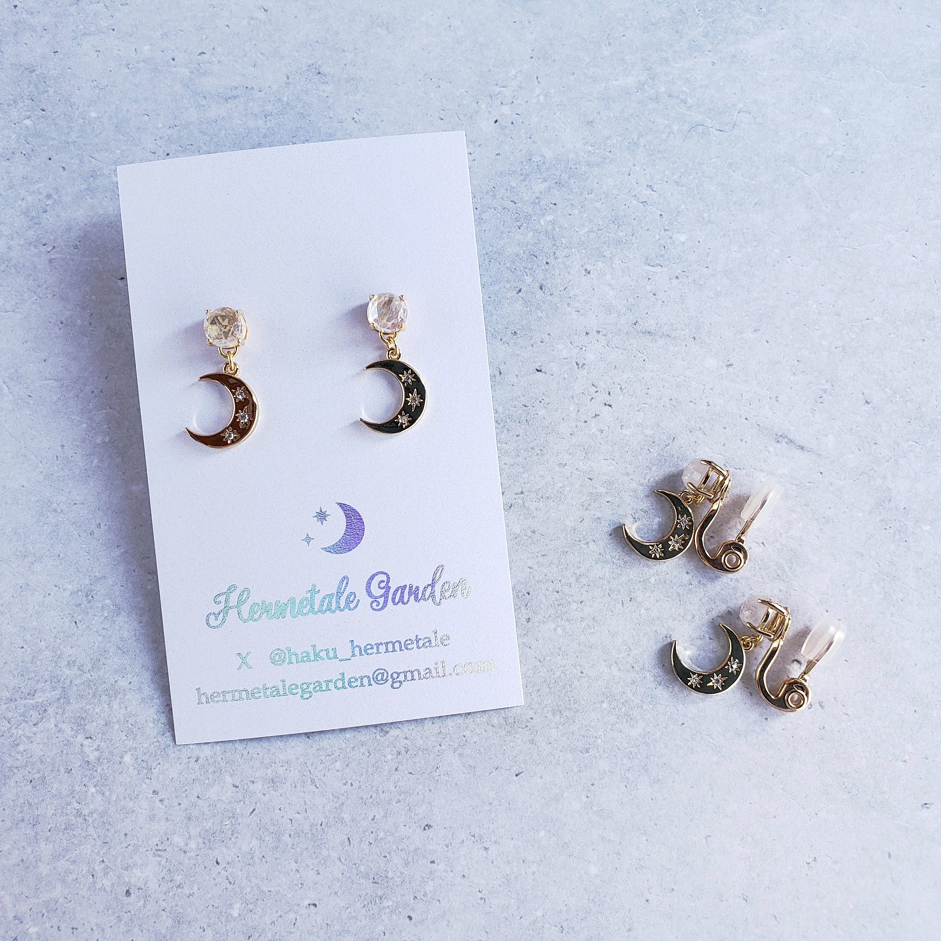月のおくりものピアス/イヤリング – 宙フェス夜市