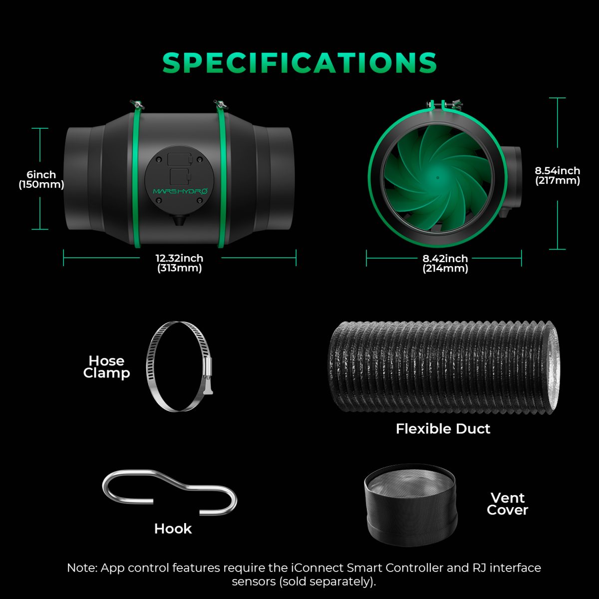 Mars Hydro 6インチiFresh完全ファンキット - 室内栽培用