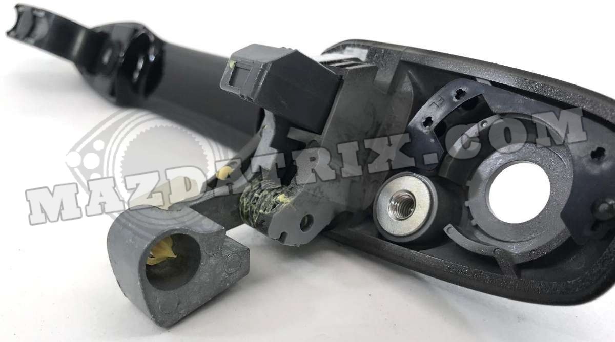 DOOR HANDLE OUTER, 04-08, LEFT, BLACK - Mazdatrix