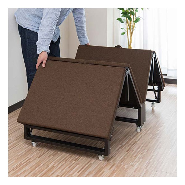 ベッド 折りたたみベッド コンパクト 四つ折り 小型ベッド スモール