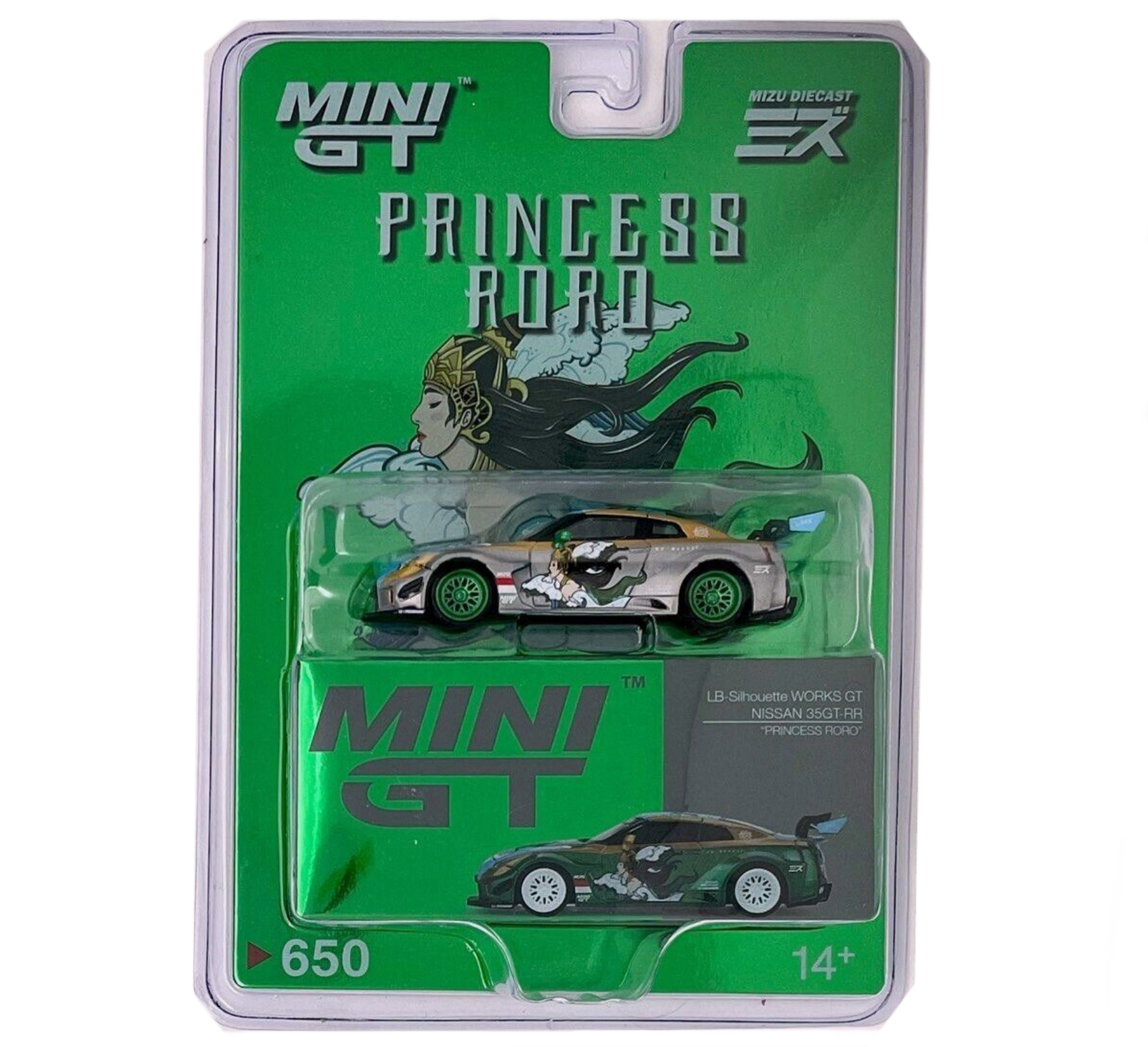 MINI GT NISSAN 35GT-RR PRINCESS RORO MIZU #650 CHASE – MgMinis Diecast