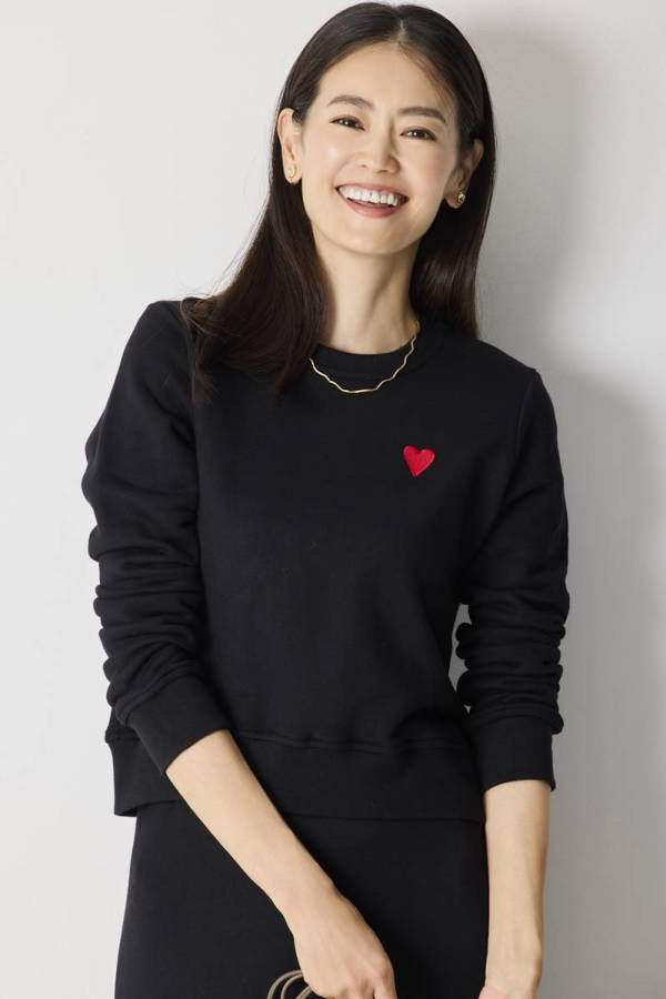 ハート刺繍裏起毛スウェット｜TOPS｜レディースファッション通販のM