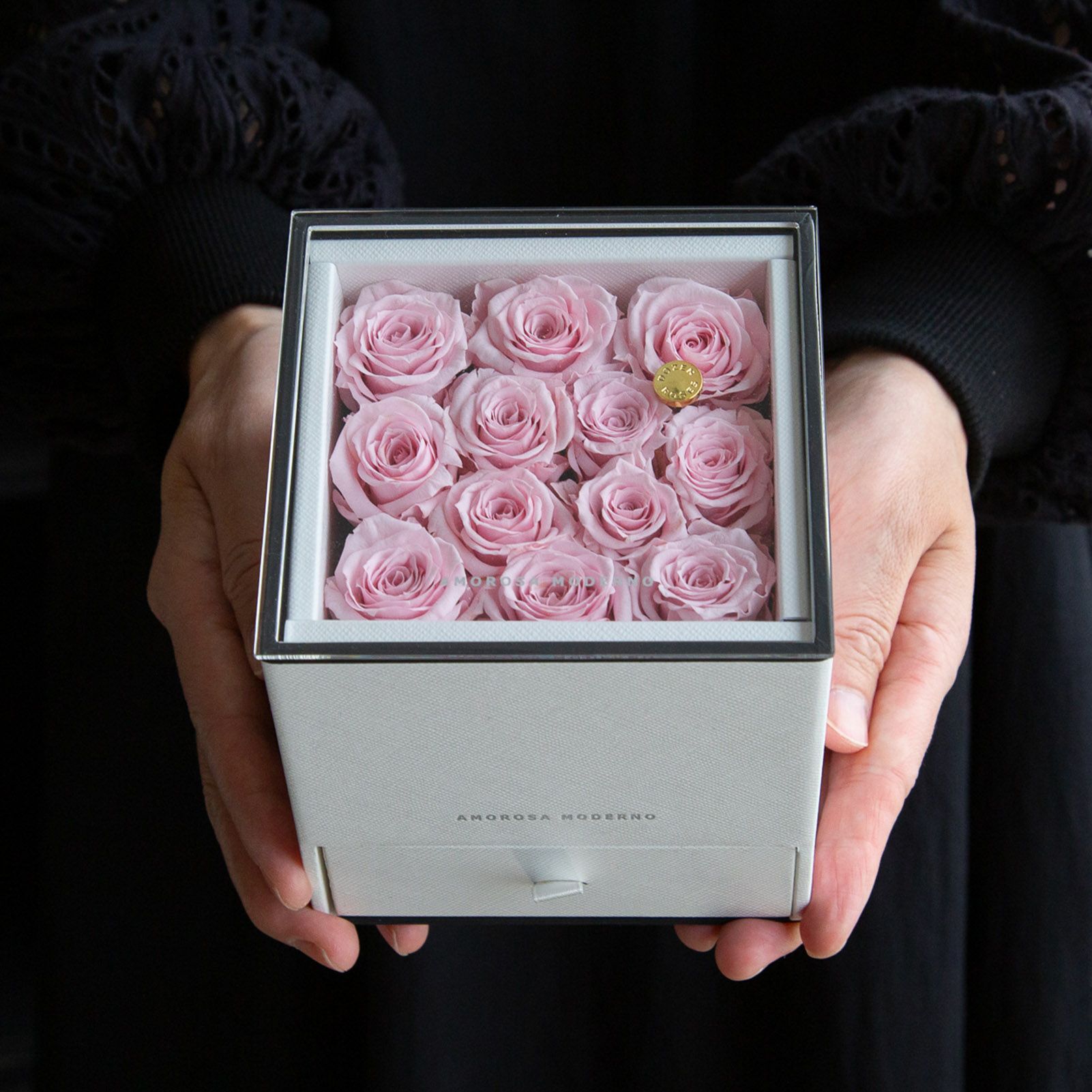 ダーズンローズドゥロワー(プレミアム)/ピンク （プリザーブドフラワー