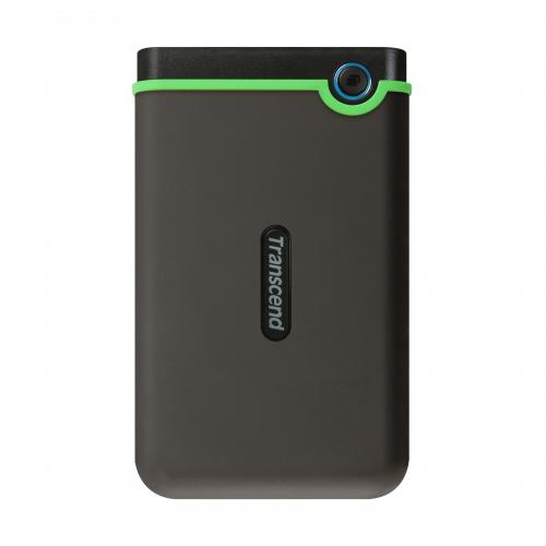 耐衝撃 ポータブルHDD 1TB USB3.1 アイロングレー Transcend StoreJet