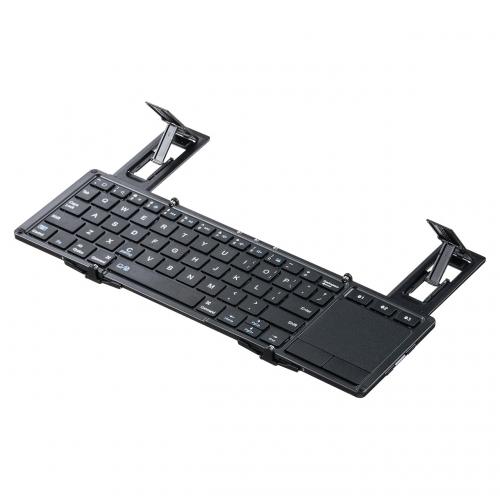 折りたたみ式Bluetoothキーボード タッチパッド搭載 スタンド機能つき