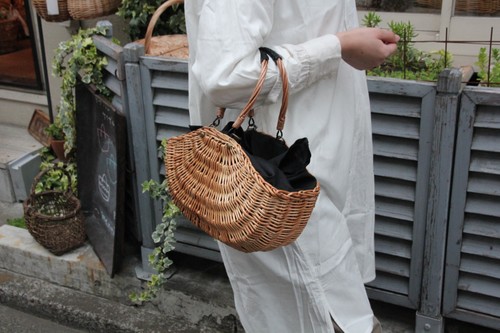 かご・バスケット・雑貨 - menui | 【柳×レザー ラウンドかごバッグ】