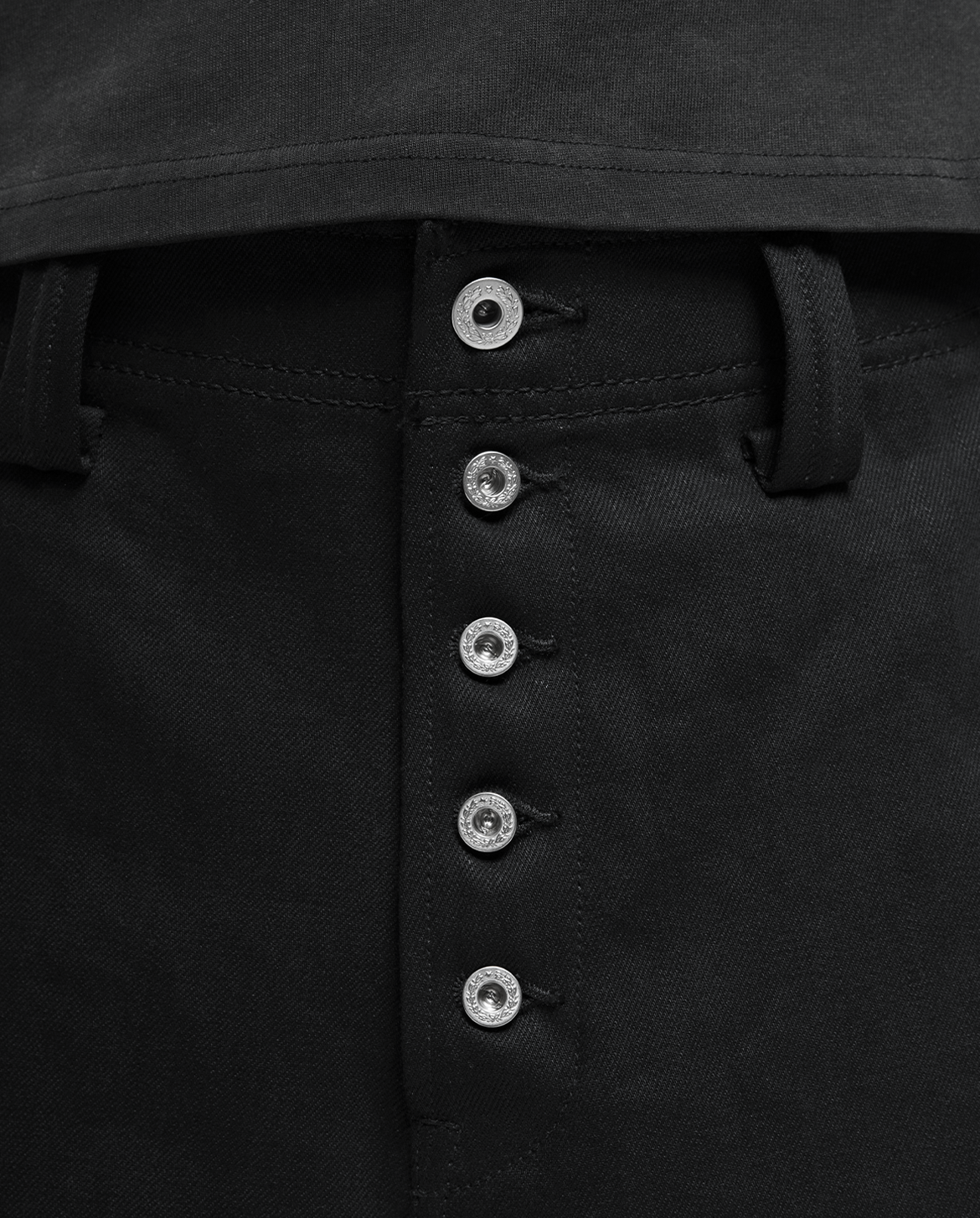 MENES Okayama Raw Loose Fit Jeans - Jet Black