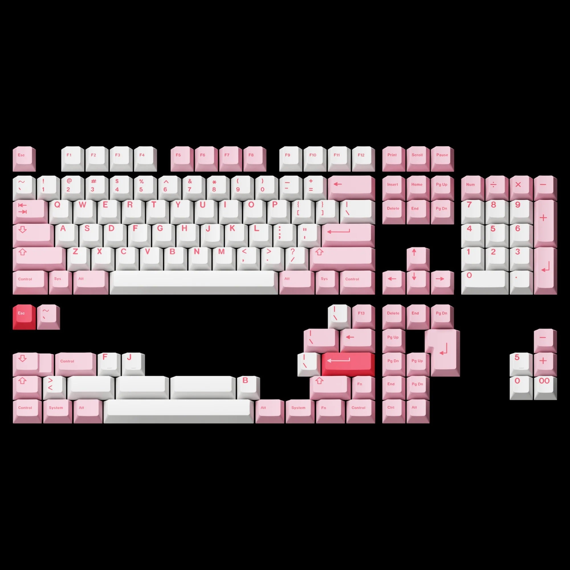 GMK Hazakura Cherry Profile Double Shot ABS Keycap Set