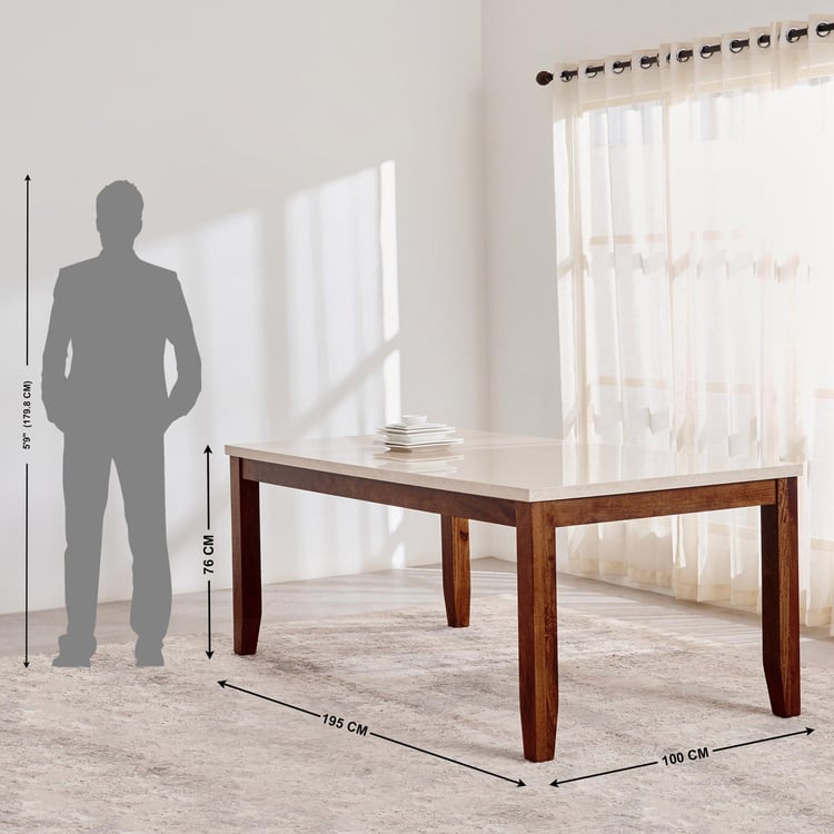 Buy Giza Composite Marble Top 8-Seater Dining Table - Beige from