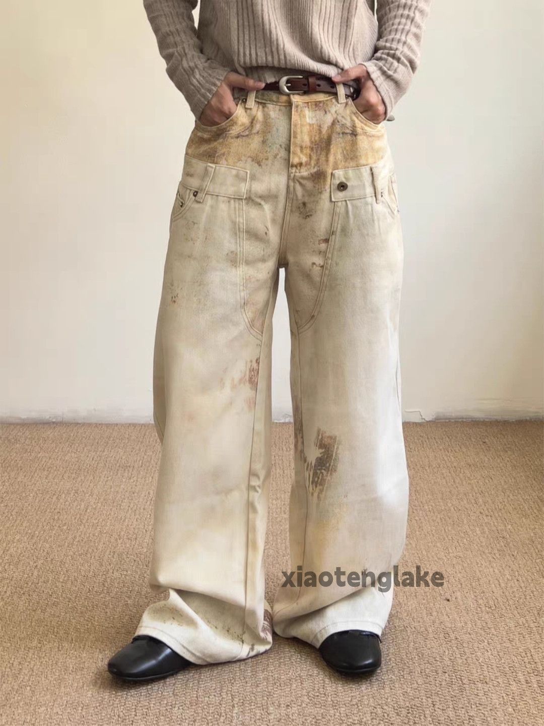 Jean zx washed faded punk grunge flared hiphop jeans | Grailed