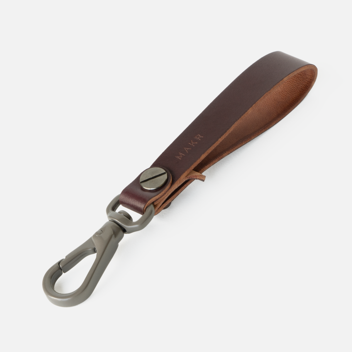 Key Tether w/ Snap Hook, Ox Blood Shell Cordovan - MAKR