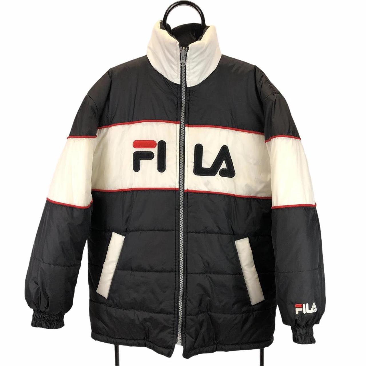 VINTAGE 90S FILA REVERSIBLE PUFFER JACKET - MEN'S | Depop