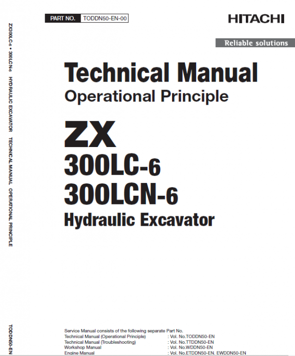 Hitachi ZX330LC-6 and ZX300LCN-6 ZAXIS Excavator Repair Manual