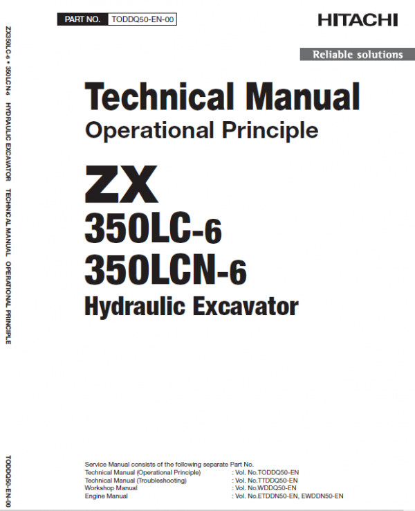 Hitachi ZX350LC-6 and ZX350LCN-6 ZAXIS Excavator Service Repair Manual