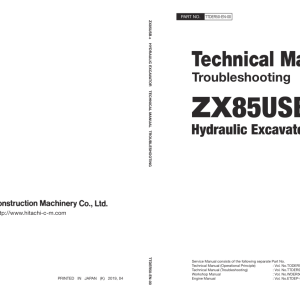 Hitachi ZX85USB-6 Excavator Service Repair Manual