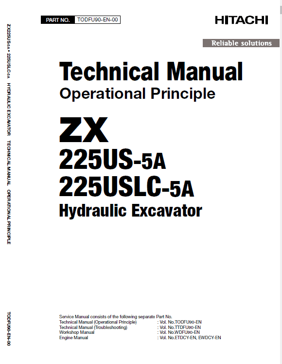 Hitachi ZX225US-5A and ZX225USLC-5A ZAXIS Excavator Repair Manual