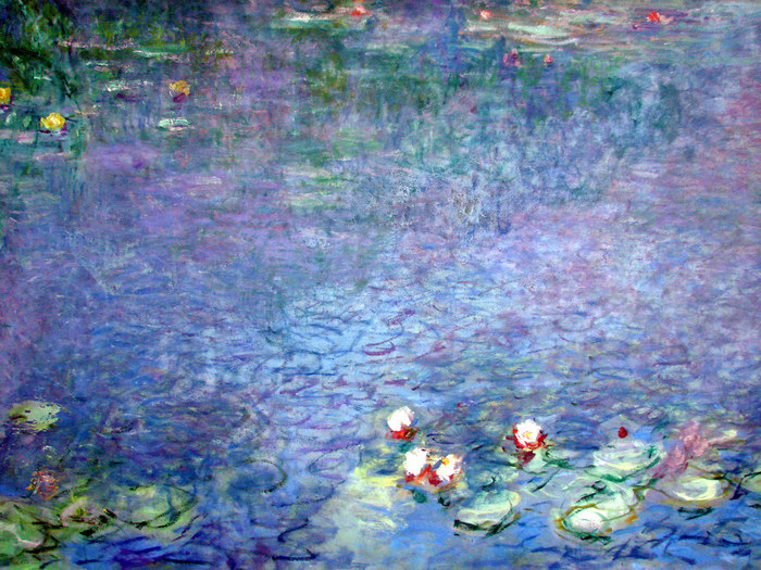 クロードモネの木漏れ日の裸婦の模写、パステル額入り、油絵、F6号