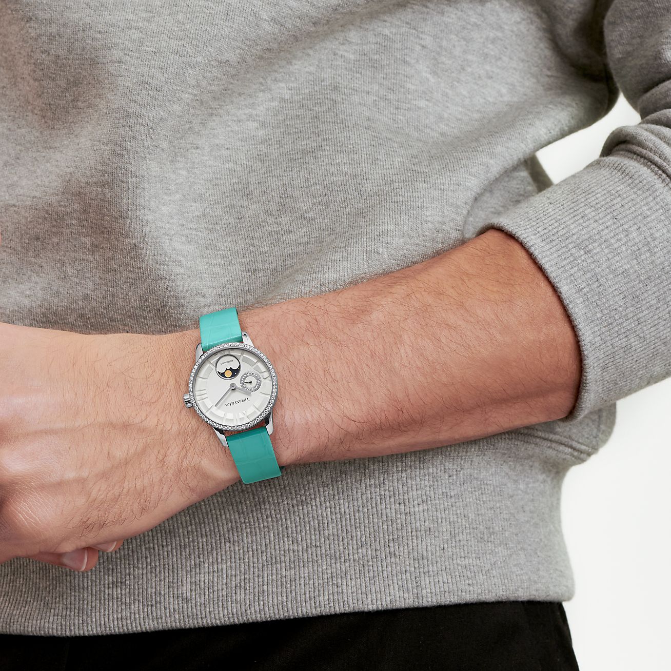 ティファニーアトラス34MM ムーンフェイズ メカニカルウォッチ