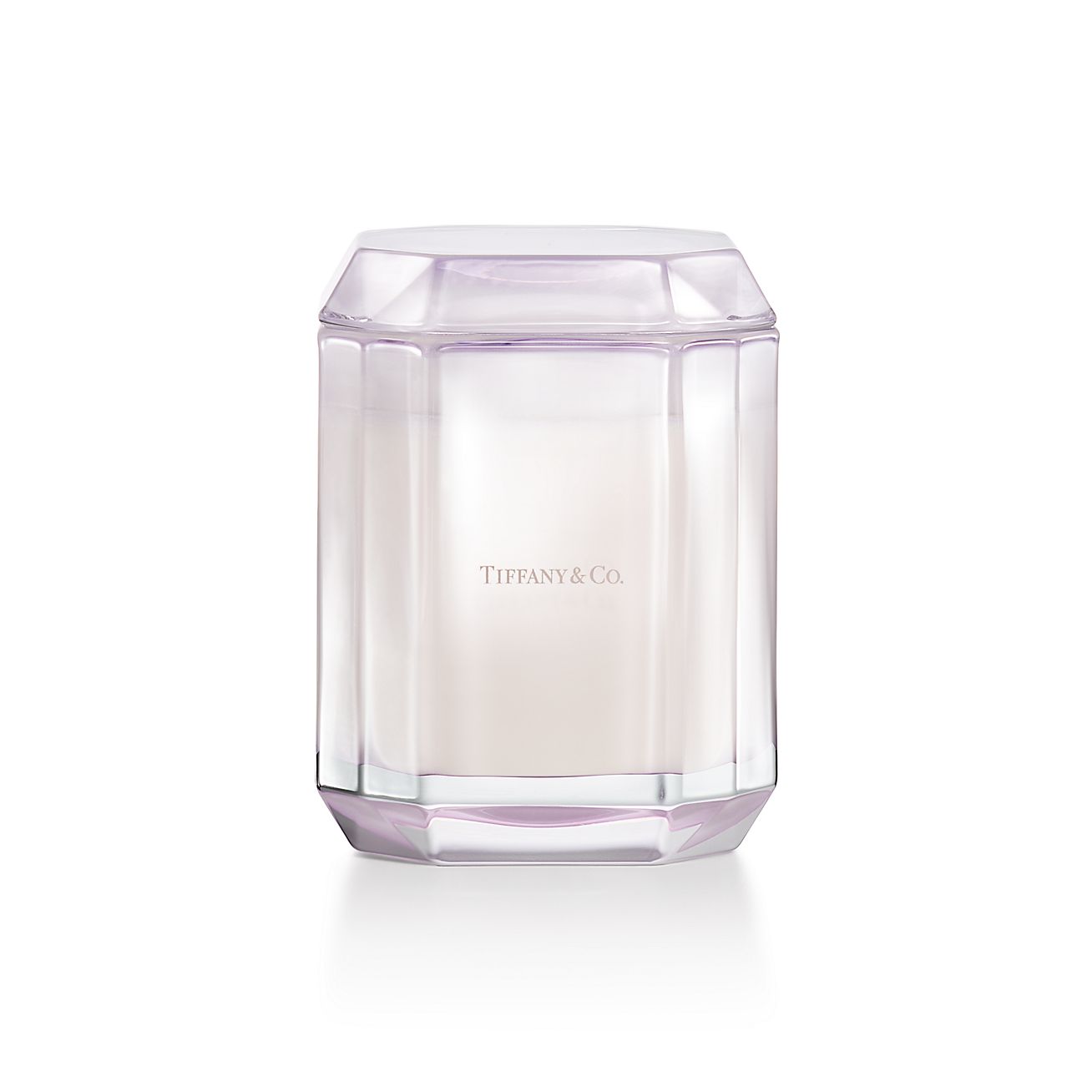 Tiffany Facets About Love Candle in Kunzite-colored Glass
