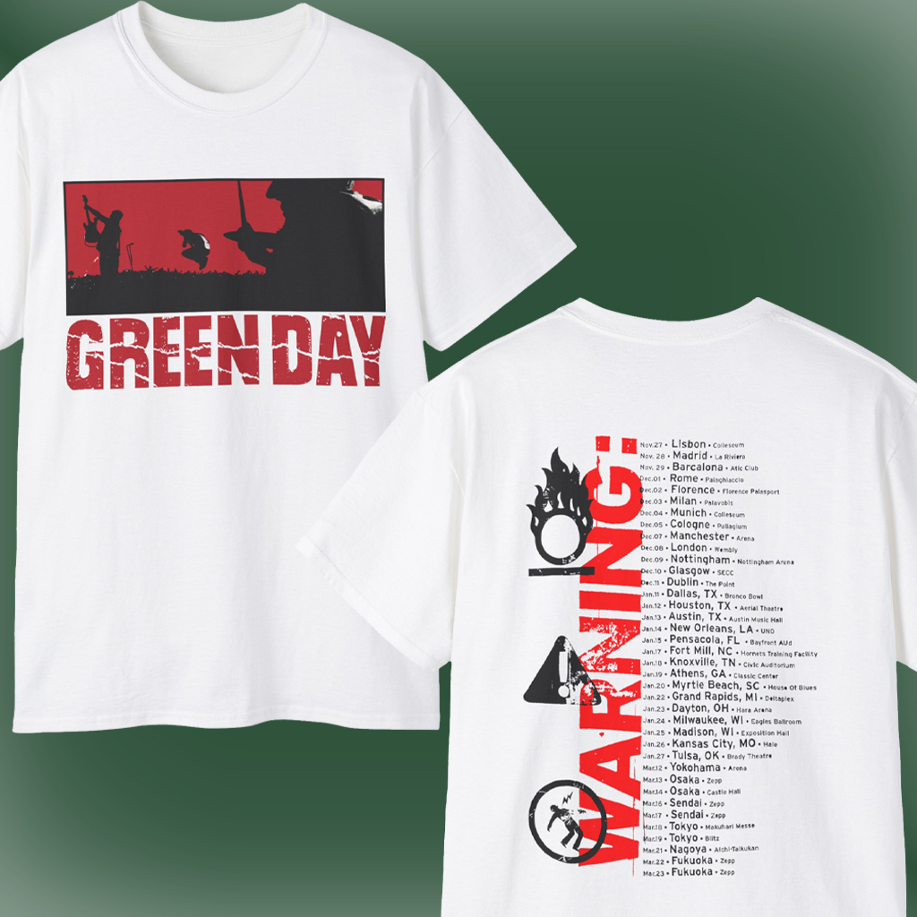 Rare Vintage 2001 Green Day Warning World Tour Shirt - TokoPyramid