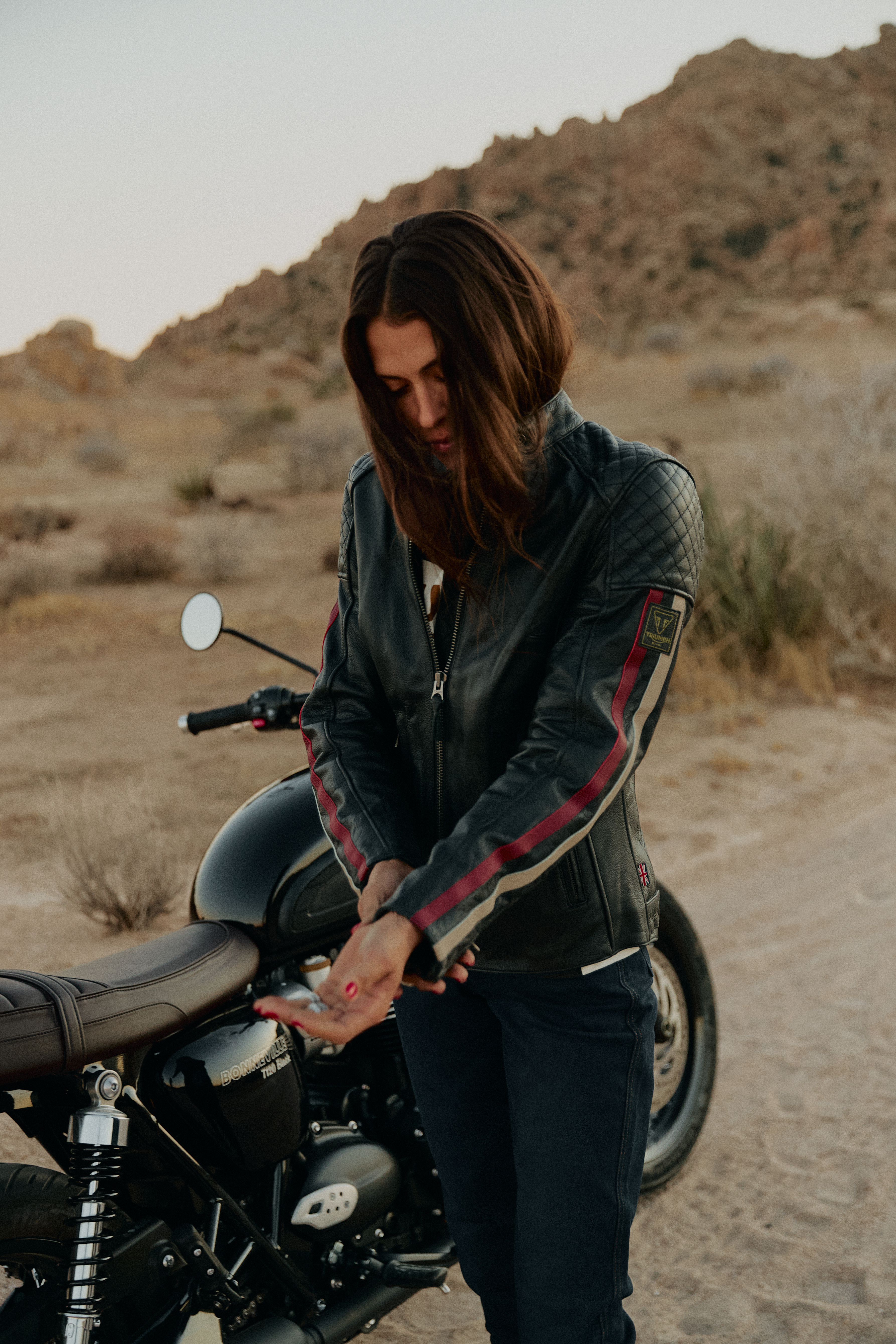 TRIUMPH ブラック シングルライダースジャケットXSサイズLadies