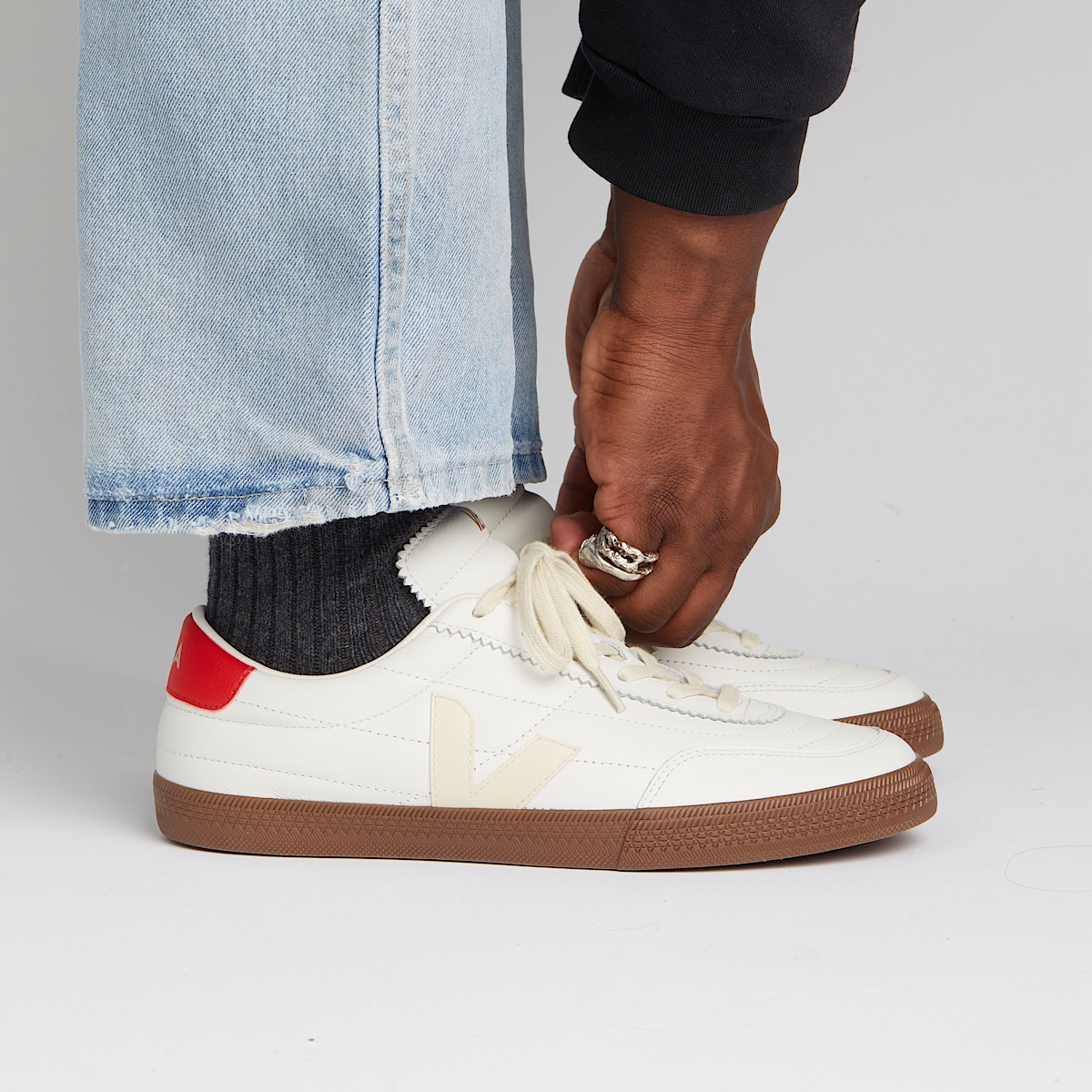 PANENKA LEATHER WHITE PIERRE PEKIN BARK | VEJA