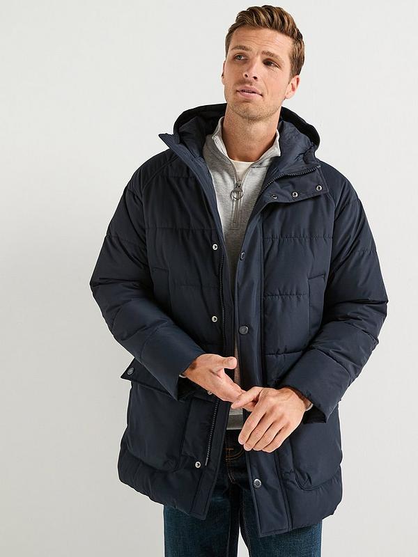 Barbour Hooded Bedale Padded Jacket - Navy | Very