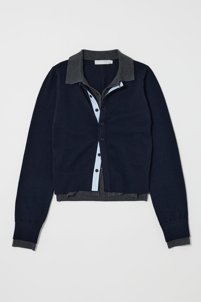 MOUSSY | DOUBLE LAYERED ニットシャツ (シャツ・ブラウス ) |SHEL