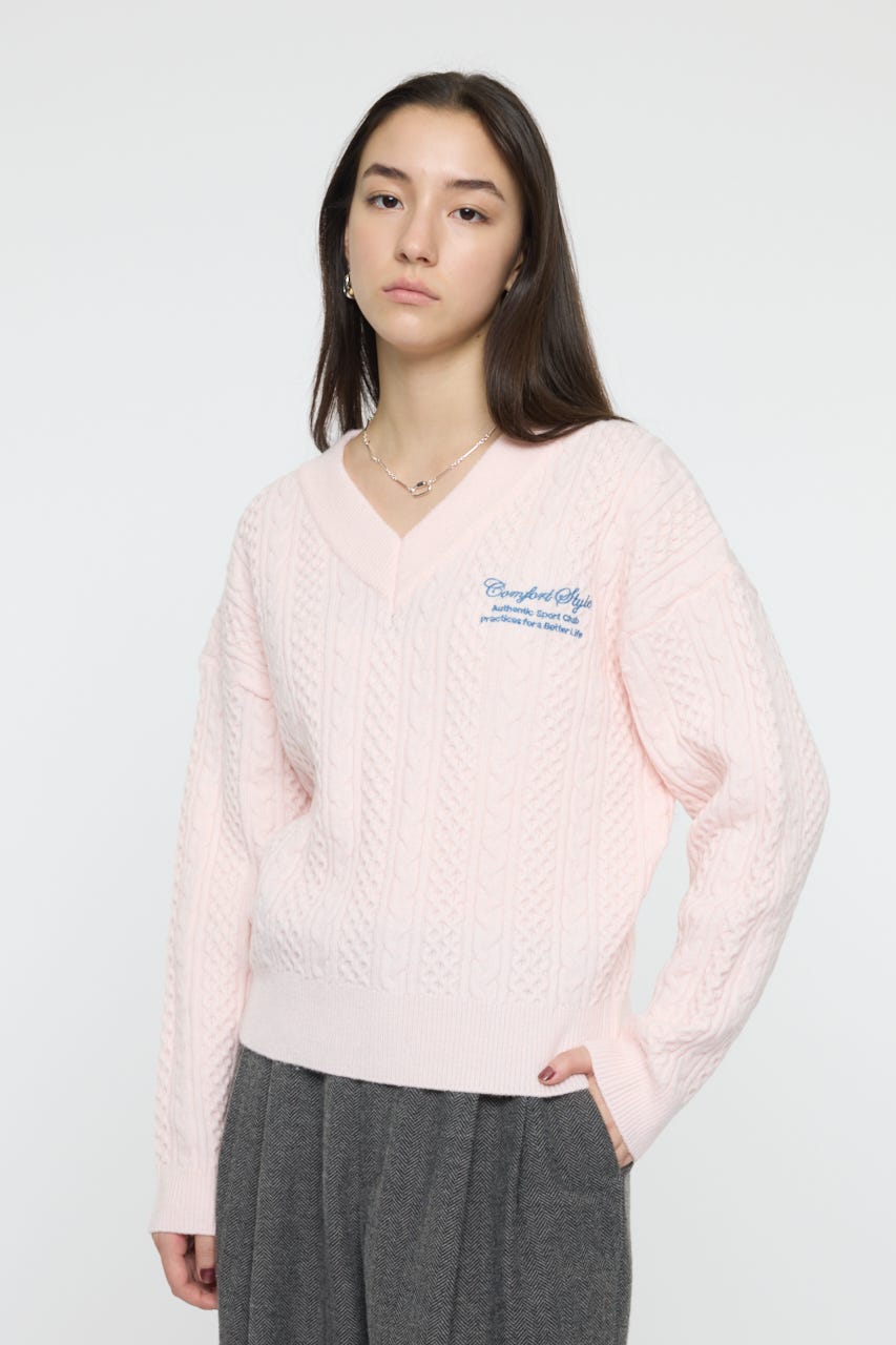 MOUSSY | CABLE V NECK ニット (ニット ) |SHEL'TTER WEBSTORE