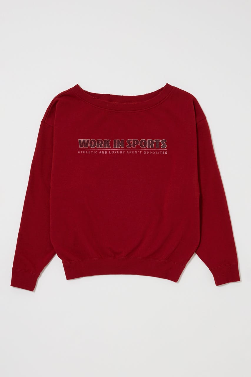 MOUSSY | OFF SHOULDER LOGO SWEAT プルオーバー (スウェット