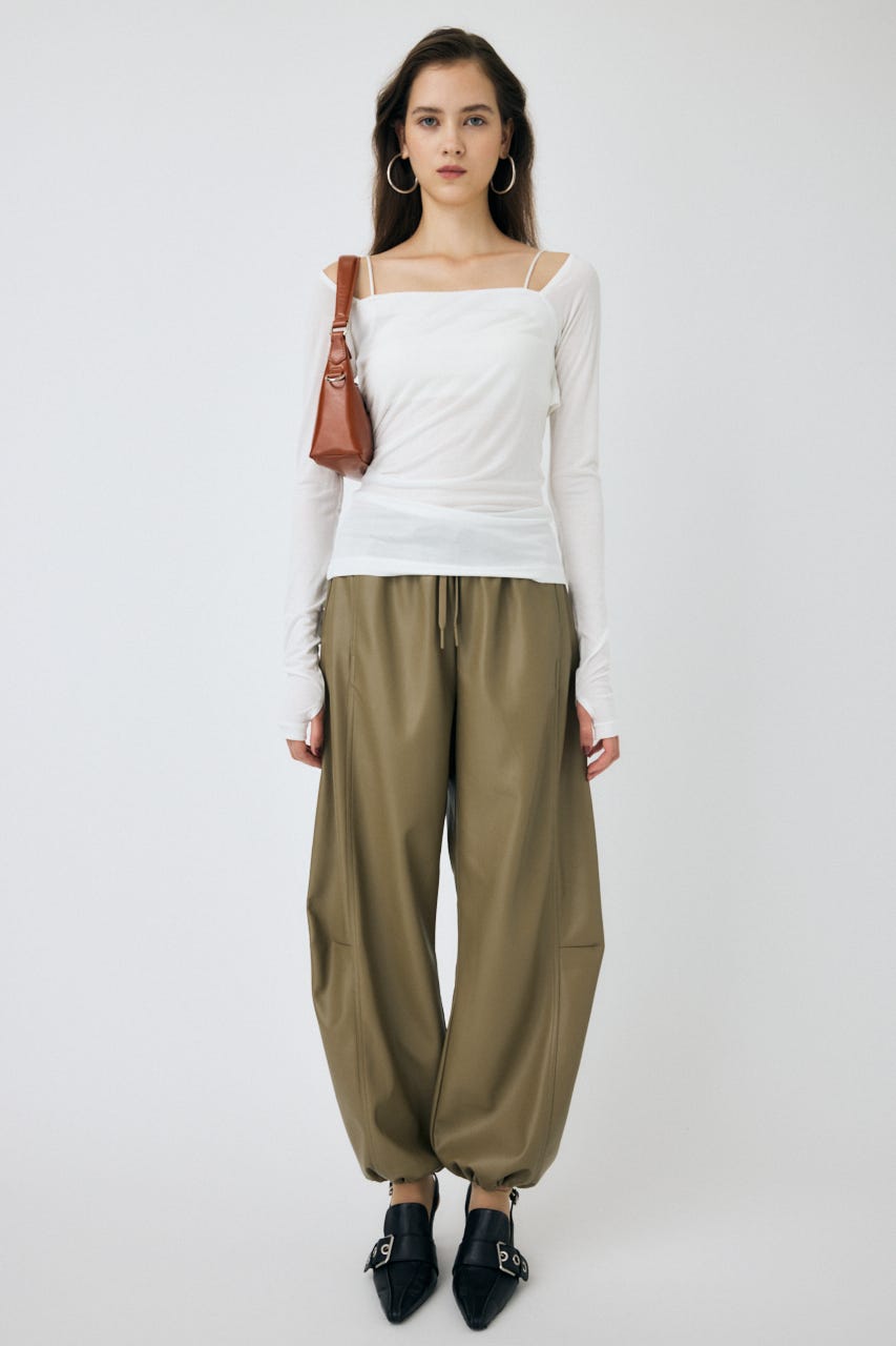 MOUSSY | 【WEB限定】SQUARE NECK GATHER トップス (Tシャツ