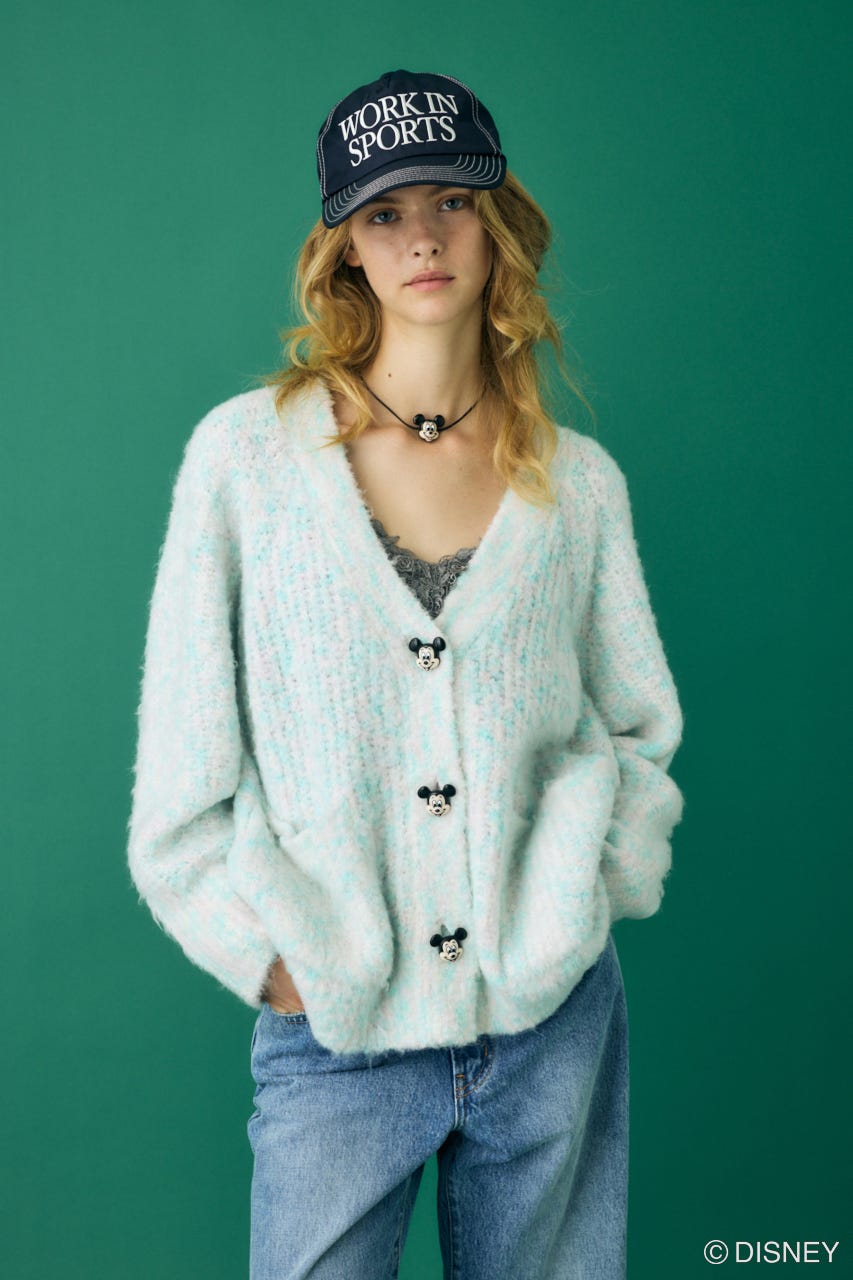 Disney SERIES CREATED by MUS | MD FACE BUTTON カーディガン