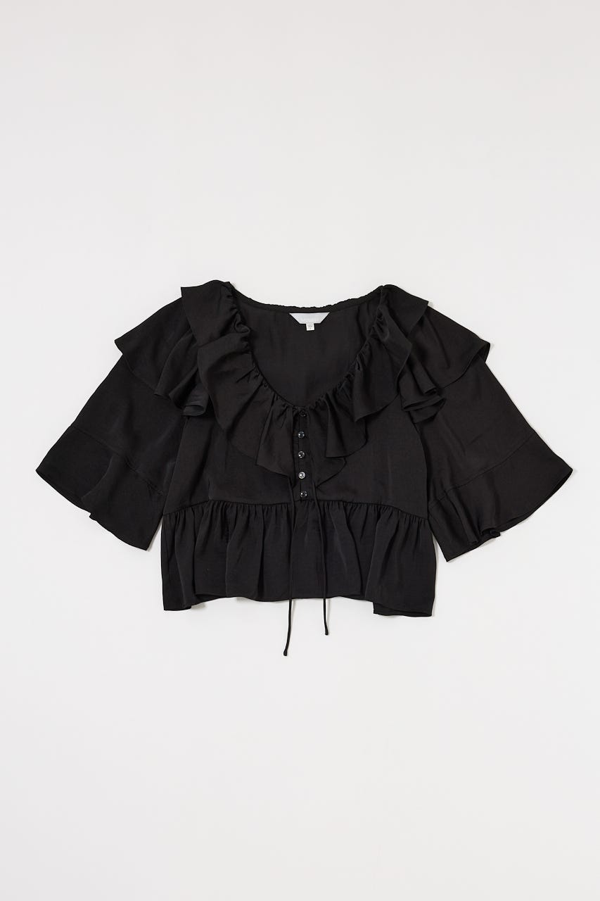 MOUSSY | FLOWER PATTERN フリルトップス (シャツ・ブラウス ) |SHEL