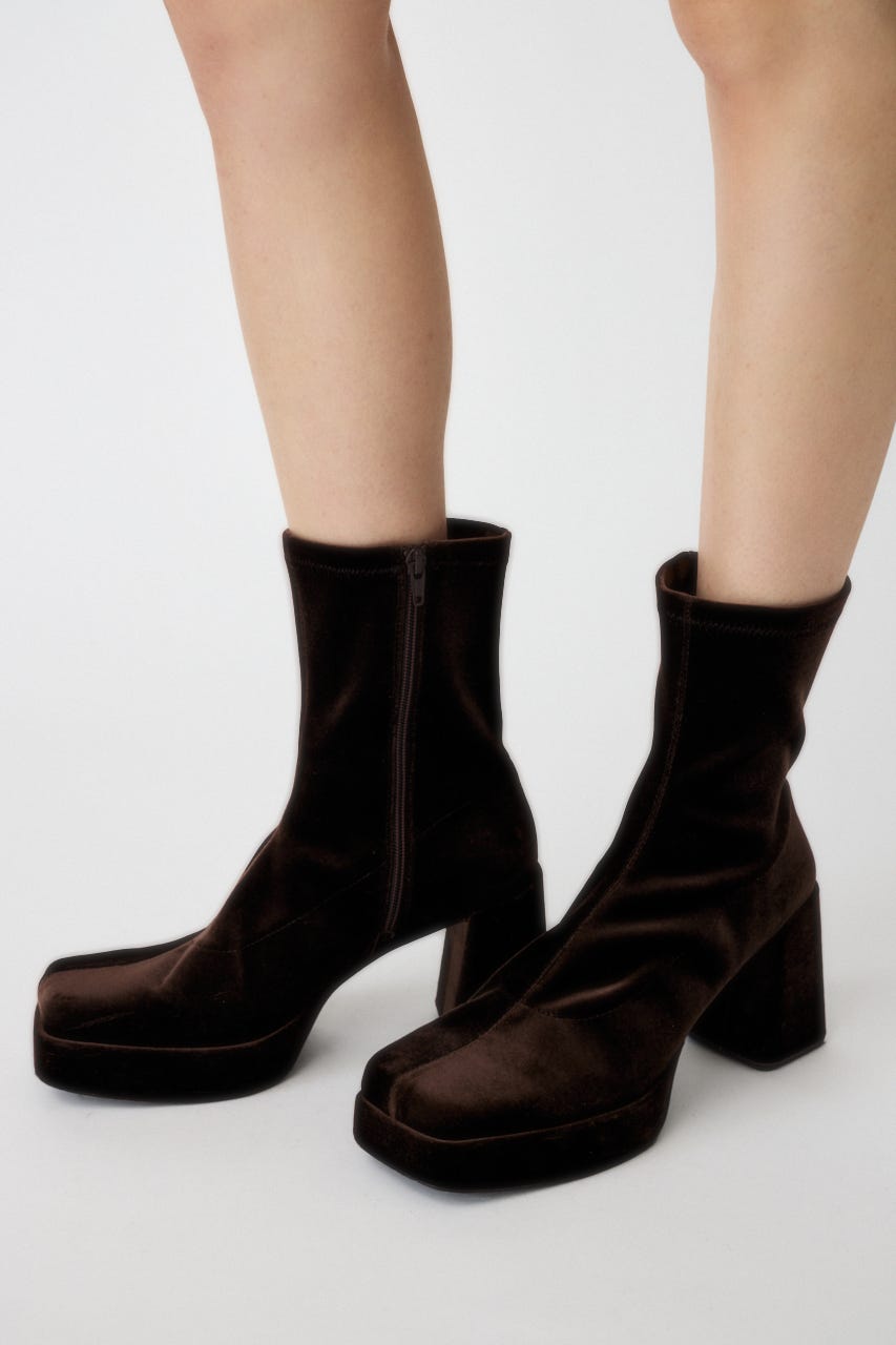 MOUSSY | 【ViVi掲載】STRETCH BLOCK HEEL ブーツ (ブーツ ) |SHEL
