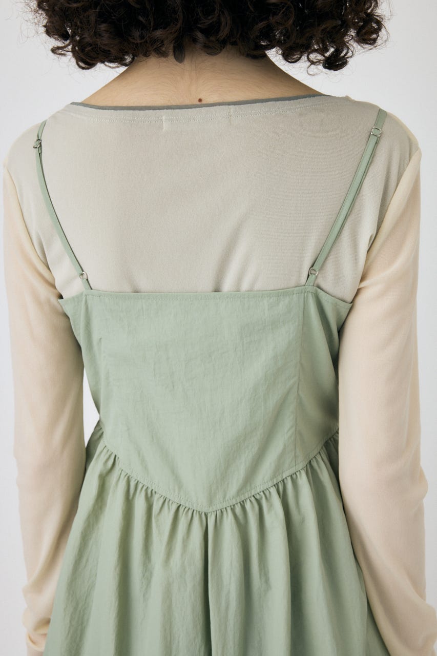 MOUSSY | FRONT ZIP NYLON キャミドレス (ワンピース(ロング） ) |SHEL