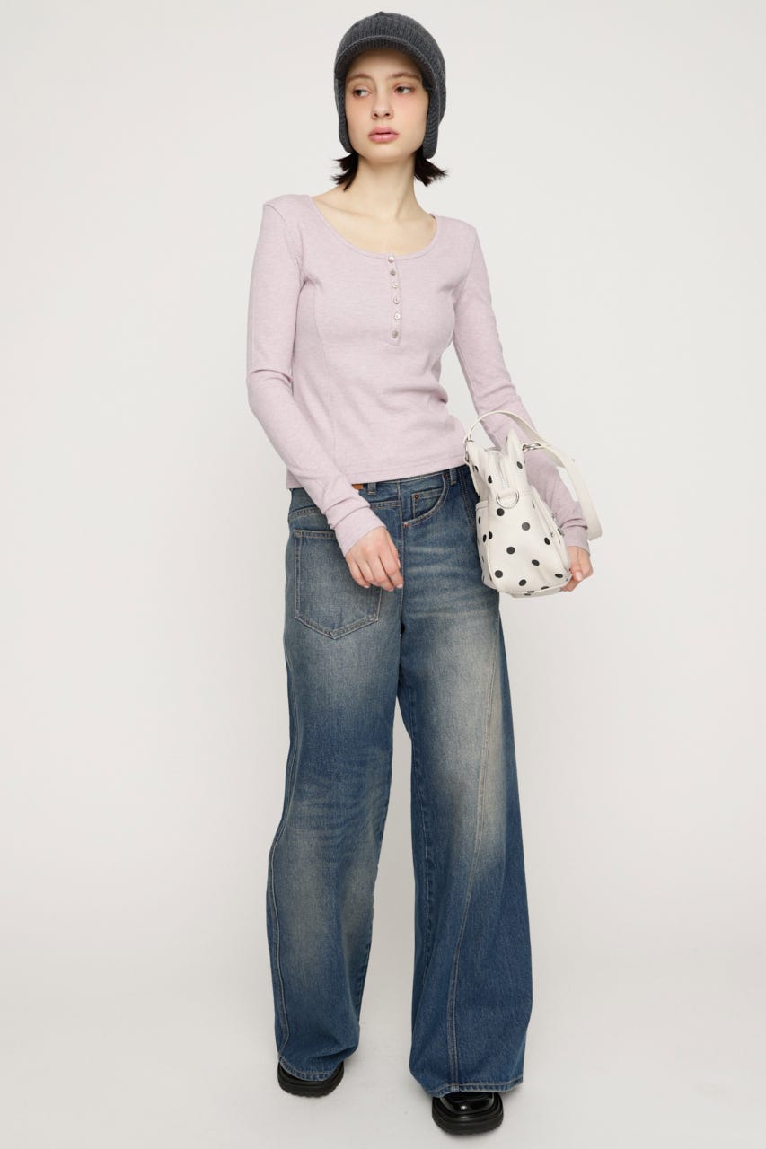 SLY | HENRY NECK CUT トップス (Tシャツ・カットソー(長袖) ) |SHEL