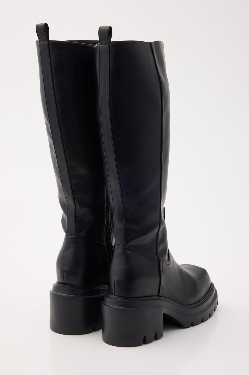 SLY | 【SNSで話題の美脚チートブーツ！】SQUARE TOE KNEE ブーツ