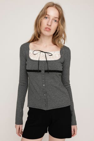 SLY | LACE DOCKING KNIT トップス (ニット ) |SHEL'TTER WEBSTORE