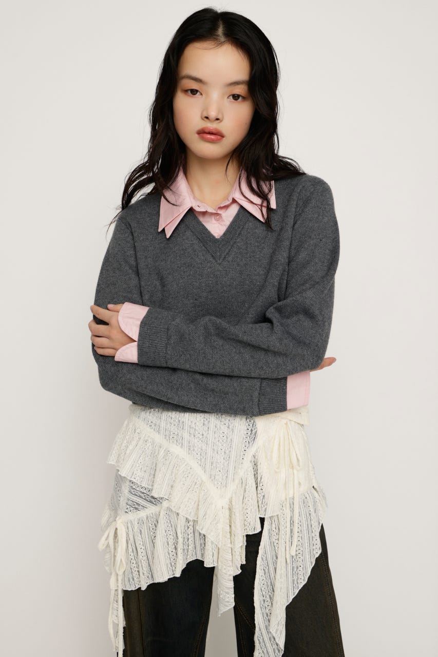 SLY | LAYERED LIKE CROP KNIT トップス (ニット ) |SHEL'TTER WEBSTORE