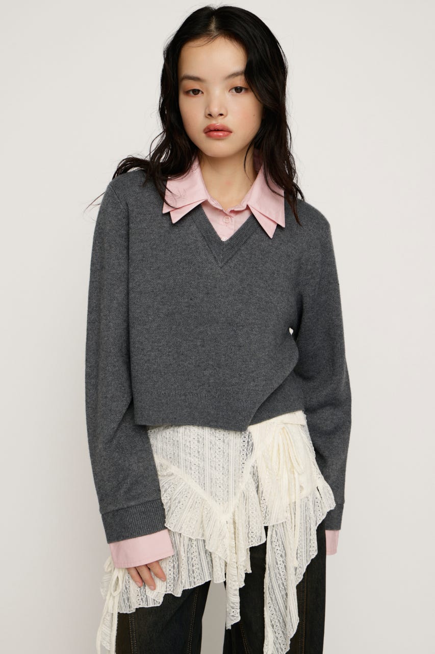 SLY | LAYERED LIKE CROP KNIT トップス (ニット ) |SHEL'TTER WEBSTORE