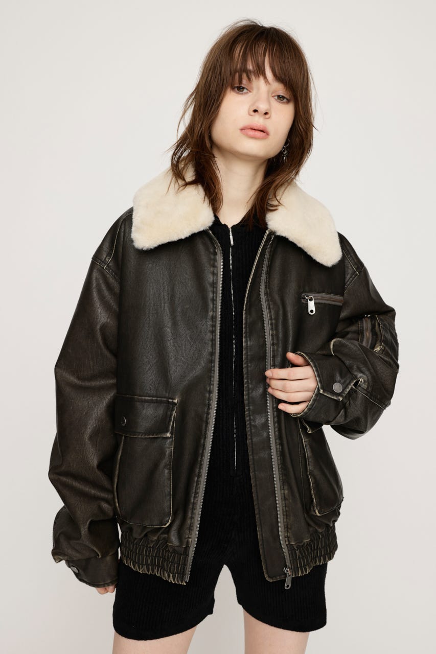 SLY | 【LIMITED ITEM】VINTAGE F／LEATHER S／ブルゾン (ブルゾン