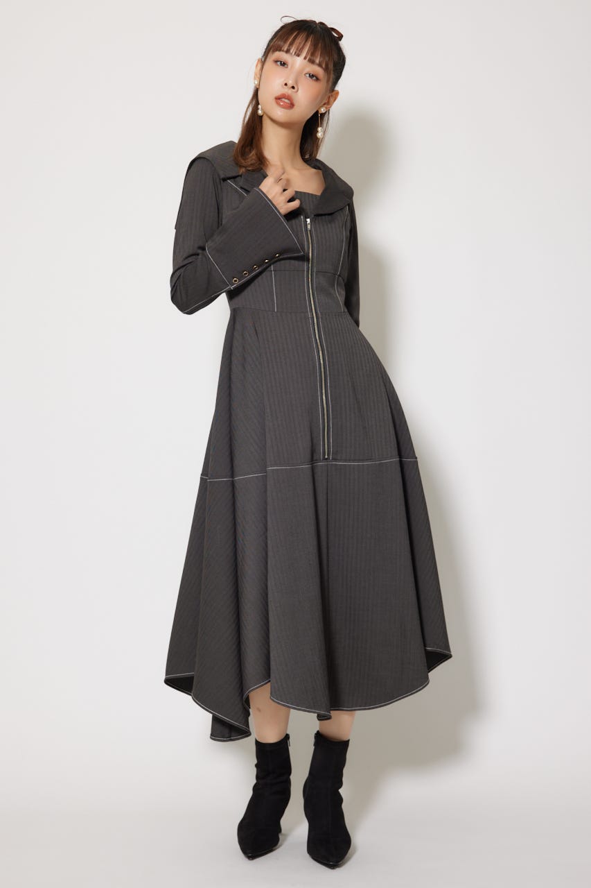 rienda | セーラーディティールフレアワンピース (ワンピース(ロング